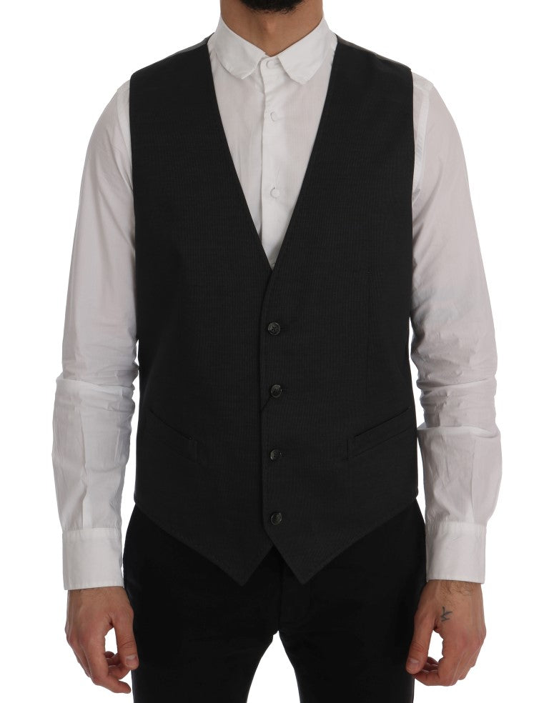 Dolce & Gabbana Graue STAFF Baumwollseidenweste
