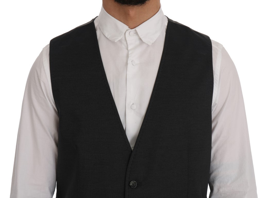 Dolce & Gabbana Graue STAFF Baumwollseidenweste