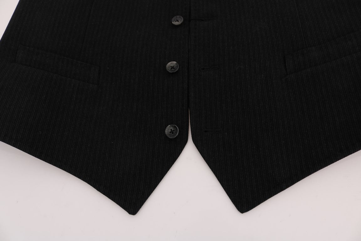 Dolce & Gabbana Schwarze STAFF Baumwollseidenweste