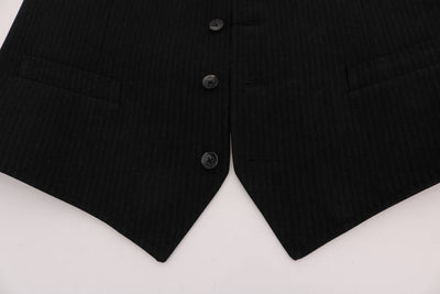Dolce & Gabbana Schwarze STAFF Baumwollseidenweste