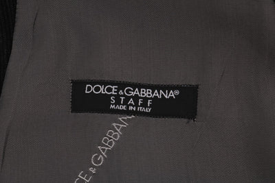 Dolce & Gabbana Schwarze STAFF Baumwollseidenweste