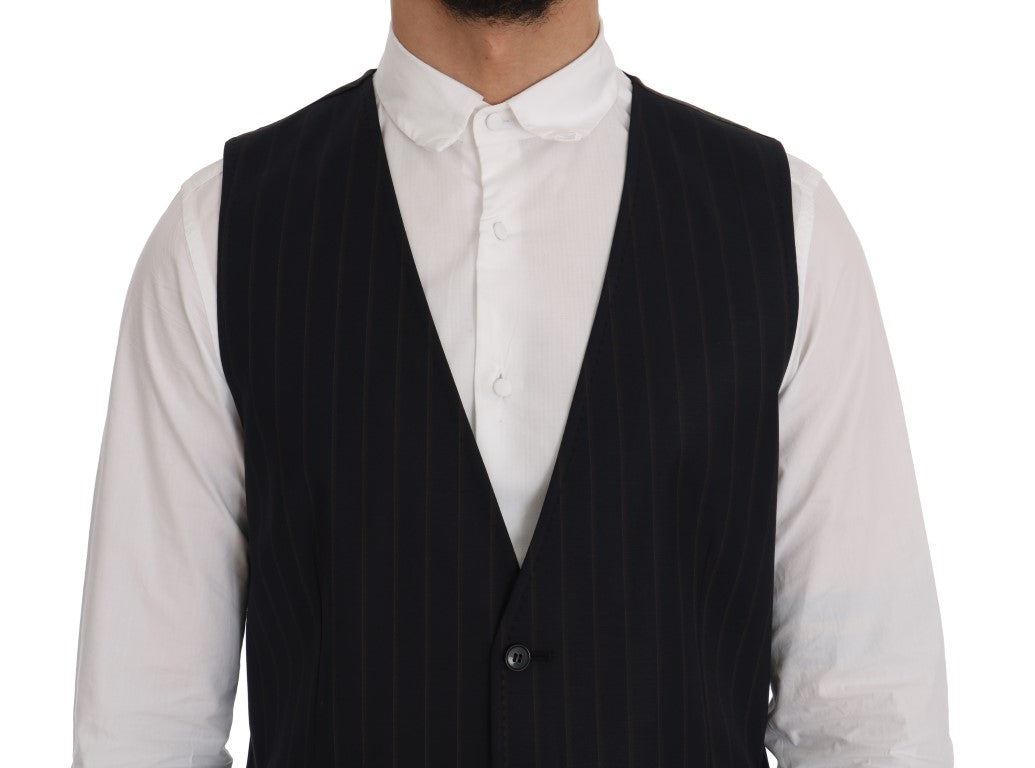 Dolce & Gabbana Blaue Woll-Stretch-Weste