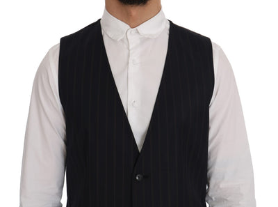 Dolce & Gabbana Blaue Woll-Stretch-Weste