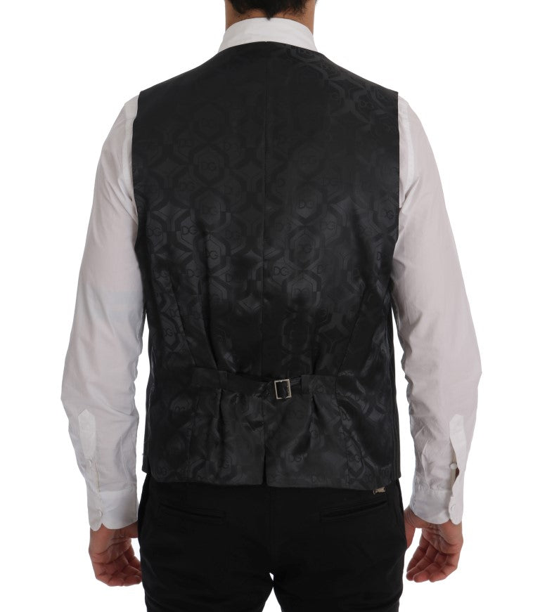 Dolce & Gabbana Graue Stretchweste aus Wolle