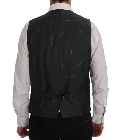Dolce & Gabbana Graue STAFF Wool Stretch-Weste