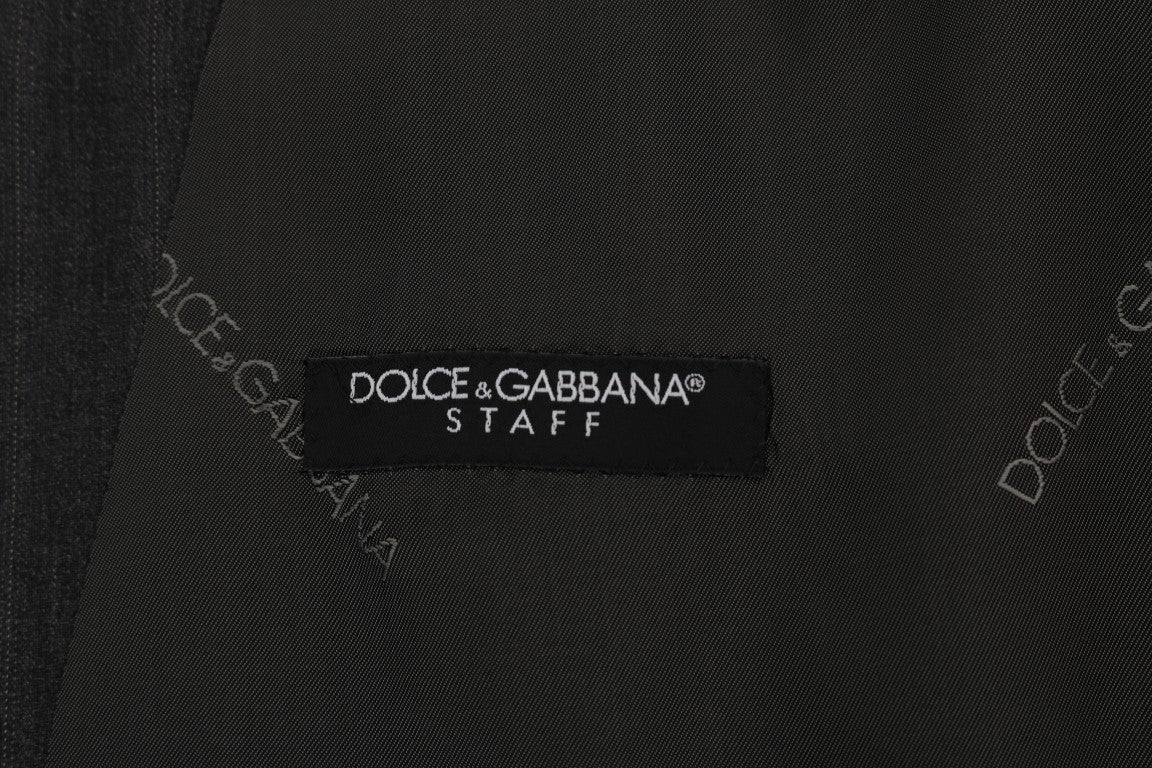 Dolce & Gabbana Graue STAFF Wool Stretch-Weste