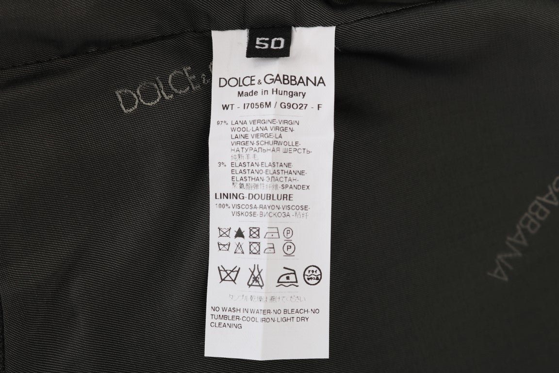 Dolce & Gabbana Graue STAFF Wool Stretch-Weste