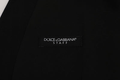 Dolce & Gabbana Schwarze STAFF Wool-Stretch-Weste