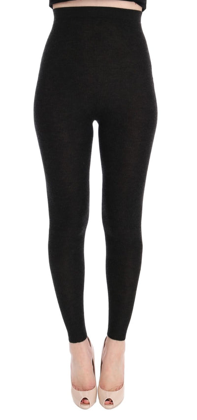 Dolce & Gabbana Graue Kaschmir-Stretch-Strumpfhose