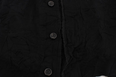 Costume National Schwarze Strickjacke mit Knöpfen aus feiner Wolle