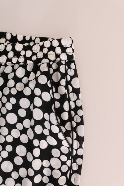 Dolce & Gabbana Schwarz Weiß Polka Dottes Seidenhosen