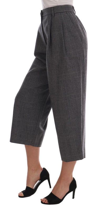 Dolce & Gabbana Graue Caprihose aus Wolle