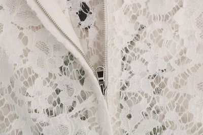 Dolce & Gabbana Weiße Bluse aus kristallbesetzter Spitze