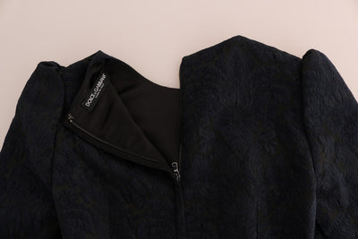 Dolce & Gabbana Schwarz-Blaues Mini-Kleid mit Schlagseite