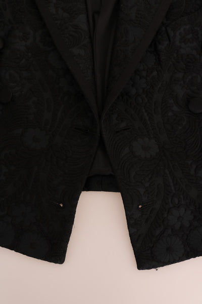 Dolce & Gabbana Schwarze Brokat-Blazer-Jacke