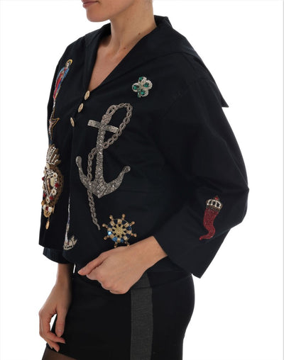 Dolce & Gabbana Blauer Kristall MAMMA Sicily Jacke