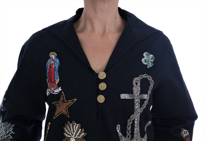 Dolce & Gabbana Blauer Kristall MAMMA Sicily Jacke