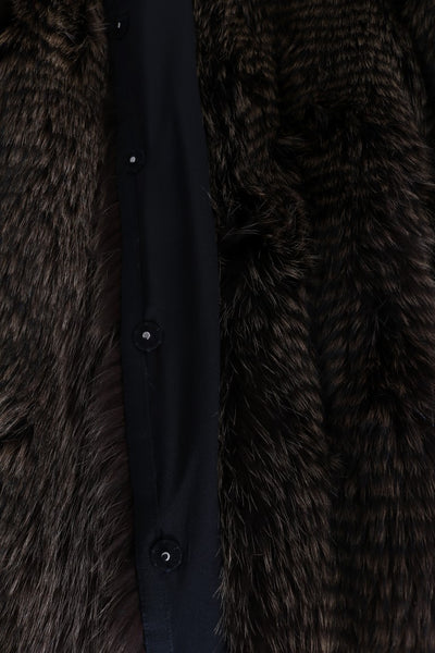 Dolce & Gabbana Brauner Waschbär Pelz Mantel Jacke