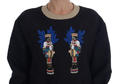 Dolce & Gabbana Schwarzer Märchen-Brokat-Reißverschluss-Pullover