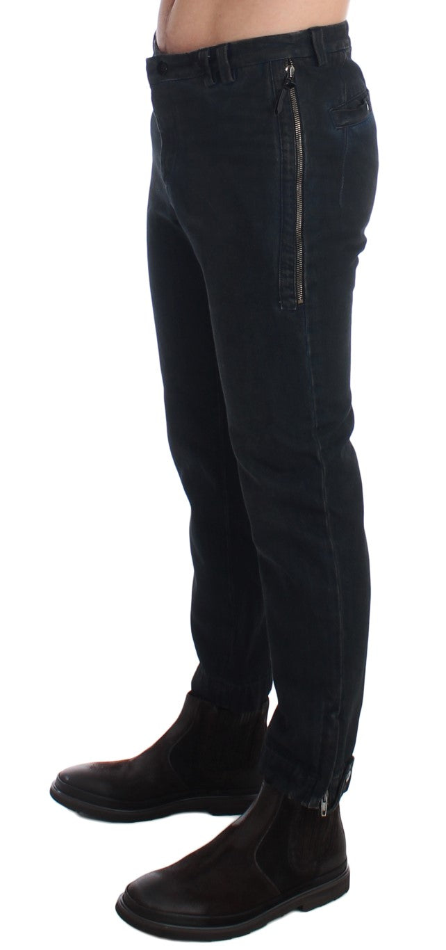 Costume National Blaue Baumwolle Slim Pants Denim Jeans