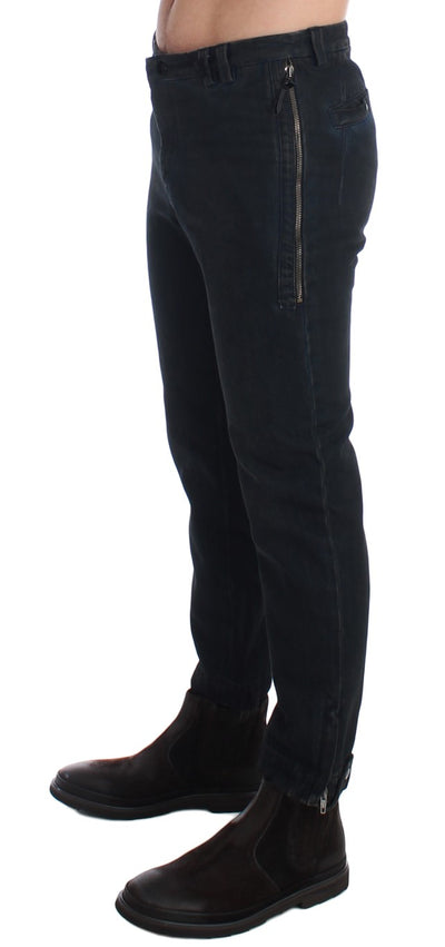 Costume National Blaue Baumwolle Slim Pants Denim Jeans