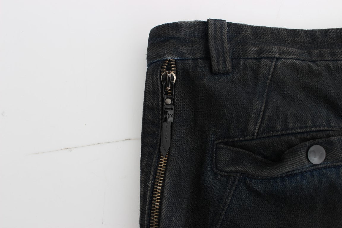 Costume National Blaue Baumwolle Slim Pants Denim Jeans