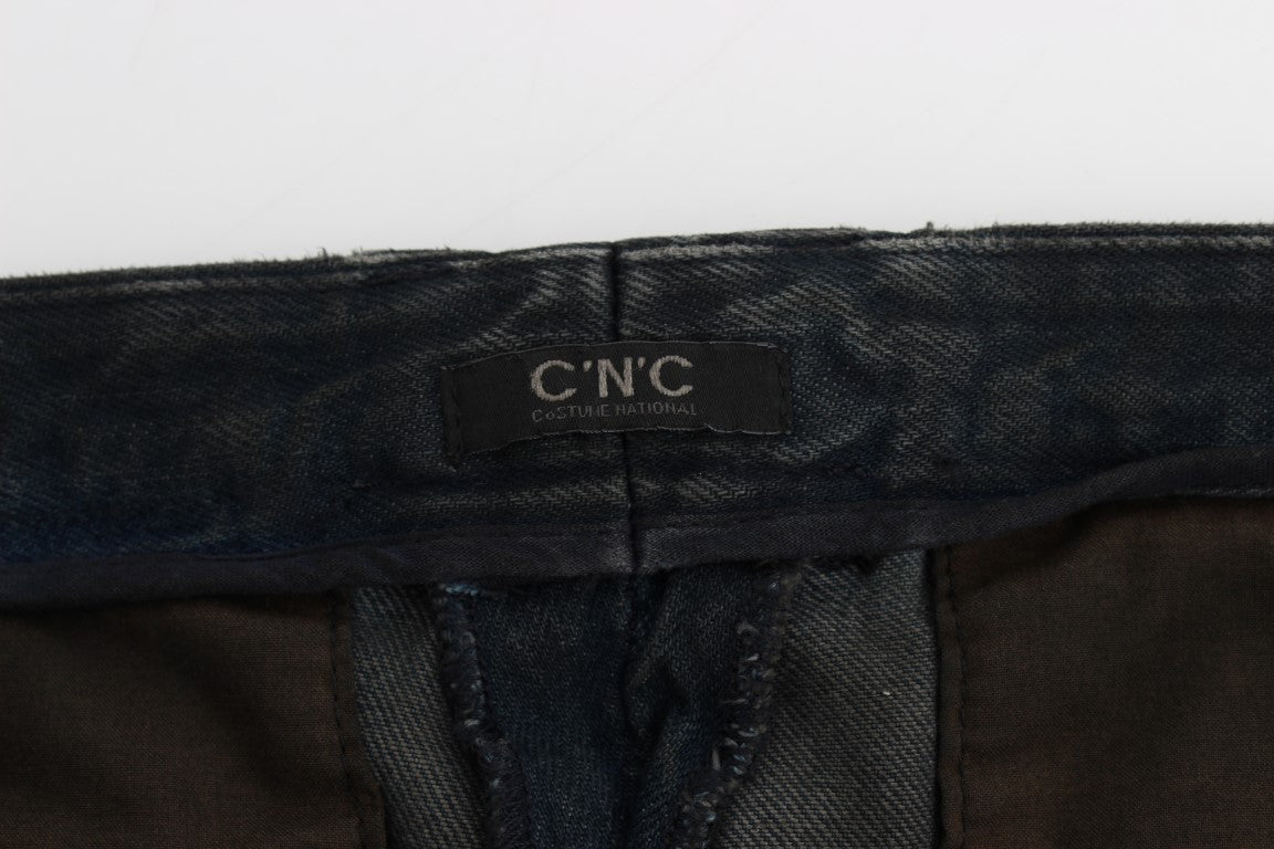 Costume National Blaue Baumwolle Slim Pants Denim Jeans