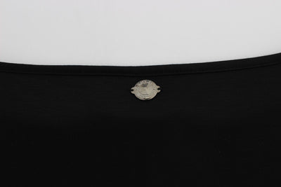 Versace Jeans Schwarzes Modal-Seiden-Shift-Kniekleid