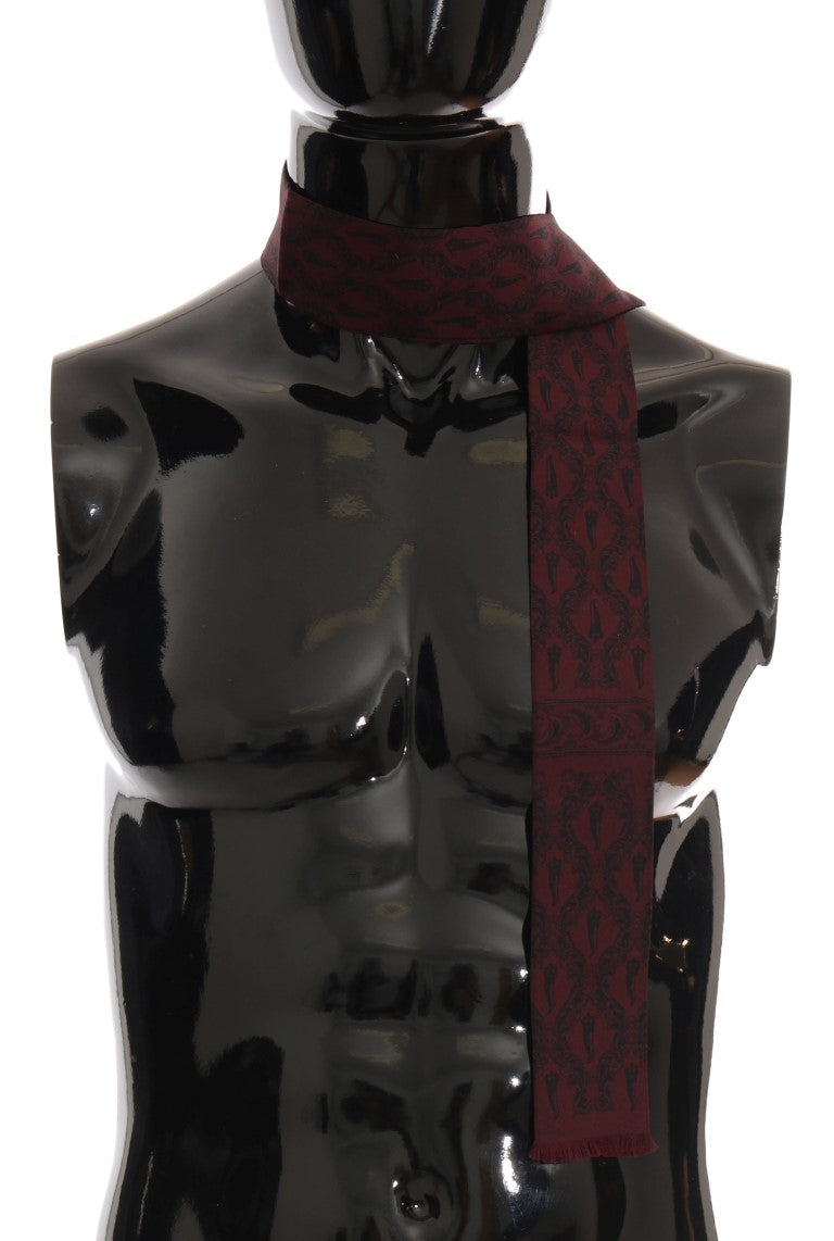 Dolce & Gabbana Bordeauxfarbener Seidenschal Crown Chili