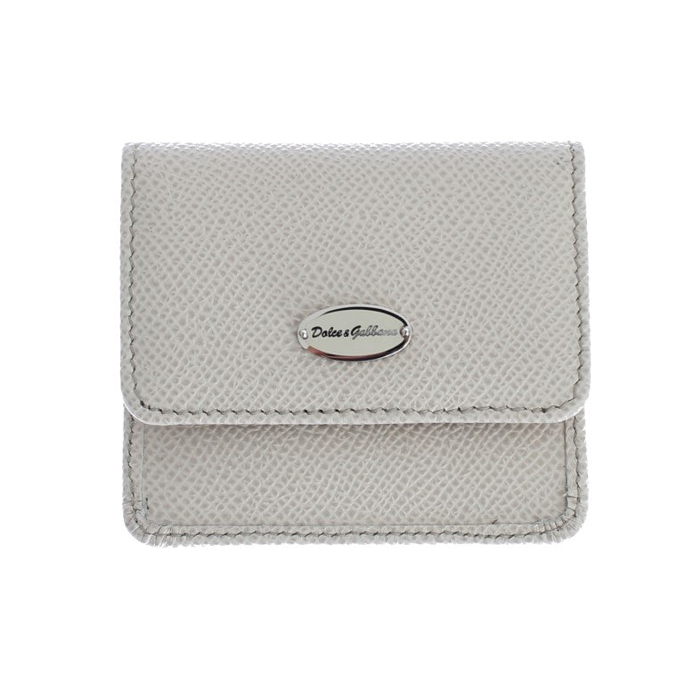 Dolce & Gabbana Weißes Dauphine Lederetui Brieftasche