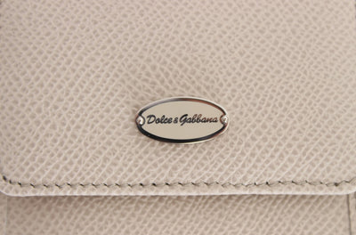 Dolce & Gabbana Weißes Dauphine Lederetui Brieftasche
