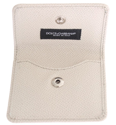 Dolce & Gabbana Weißes Dauphine Lederetui Brieftasche