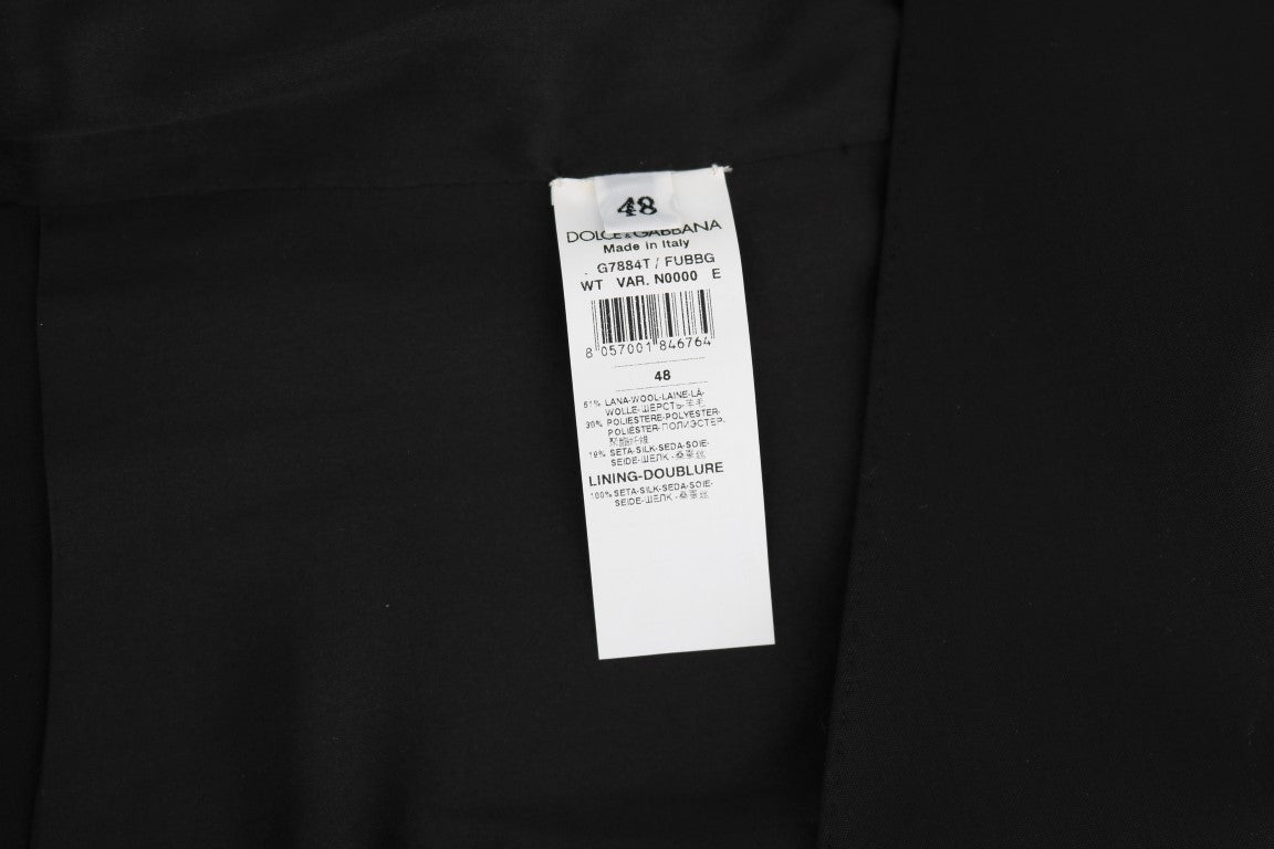 Dolce & Gabbana Schwarze Seidenweste aus Wolle