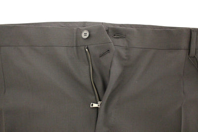 Dolce & Gabbana Schwarze Stretch-Faltenhose aus Wolle