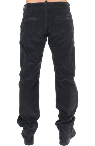 GF Ferre Schwarze Cordhose aus Baumwolle in gerader Passform