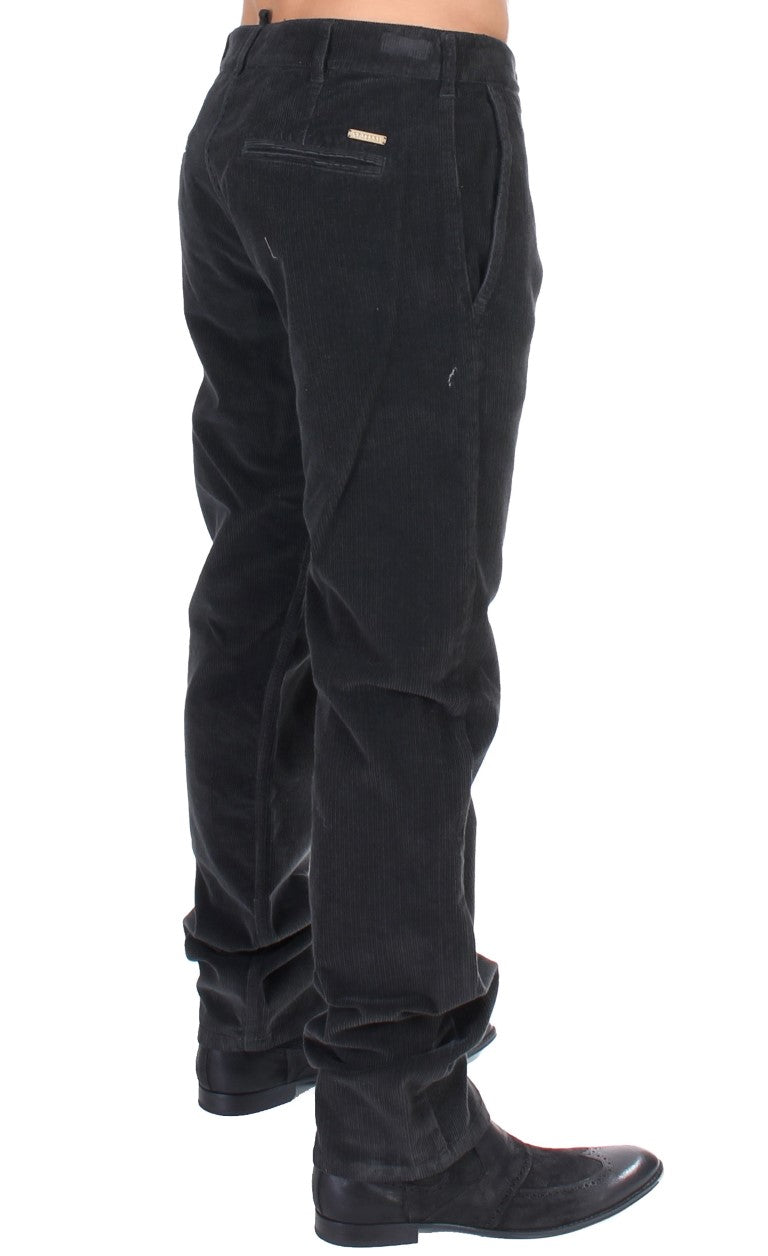 GF Ferre Schwarze Cordhose aus Baumwolle in gerader Passform