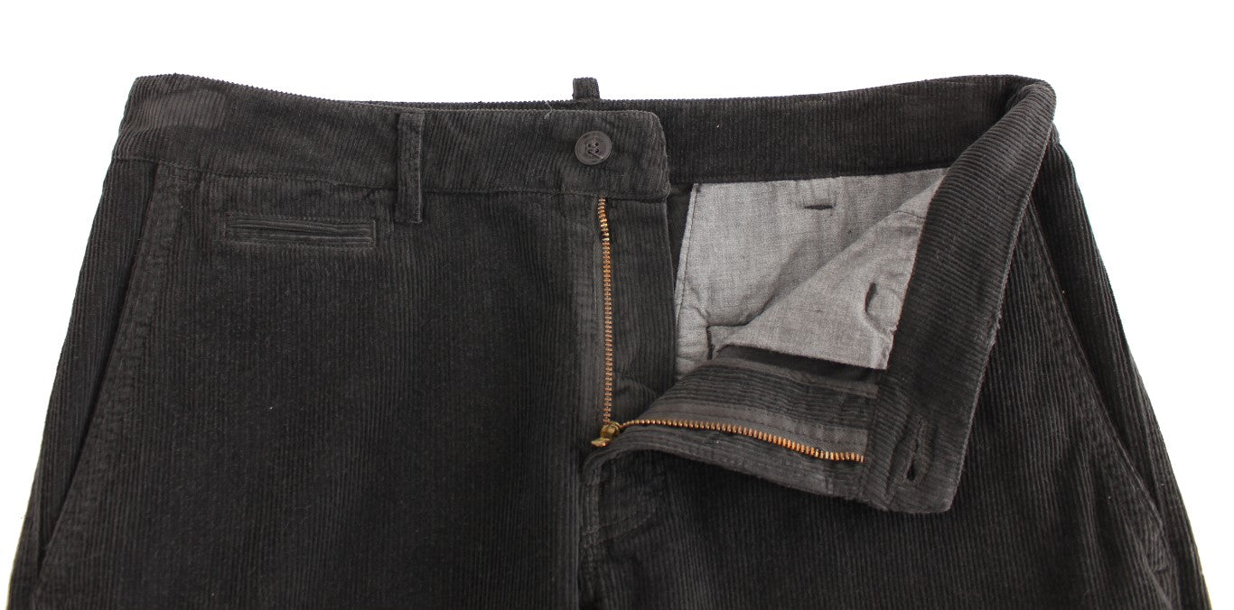 GF Ferre Schwarze Cordhose aus Baumwolle in gerader Passform