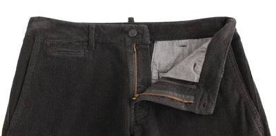 GF Ferre Schwarze Cordhose aus Baumwolle in gerader Passform