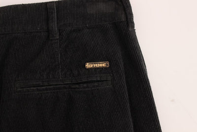 GF Ferre Schwarze Cordhose aus Baumwolle in gerader Passform