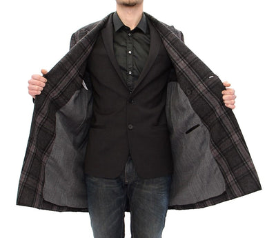 Dolce & Gabbana Grauer doppelreihiger Mantel Jacke