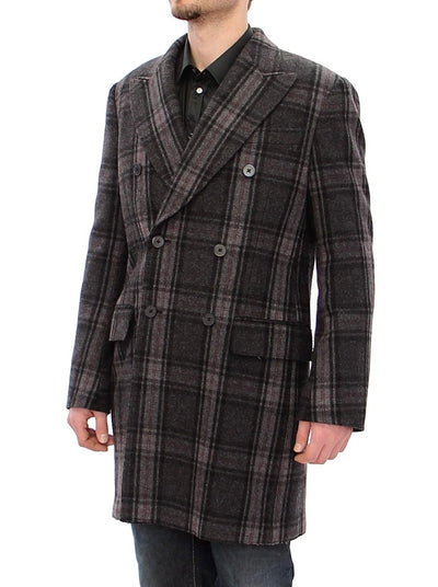 Dolce & Gabbana Grauer doppelreihiger Mantel Jacke