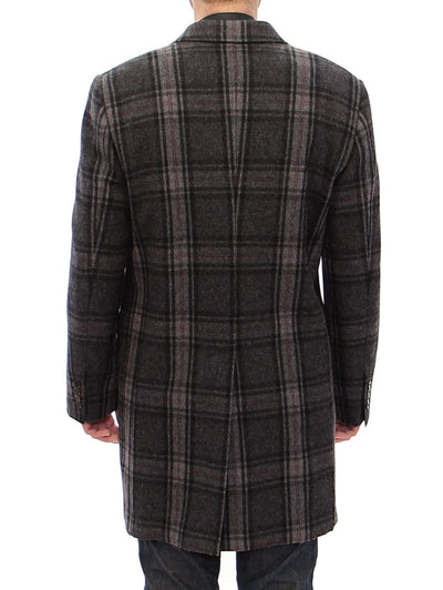 Dolce & Gabbana Grauer doppelreihiger Mantel Jacke