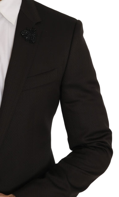 Dolce & Gabbana Braun Wolle Kristall Biene Slim Fit MARTINI