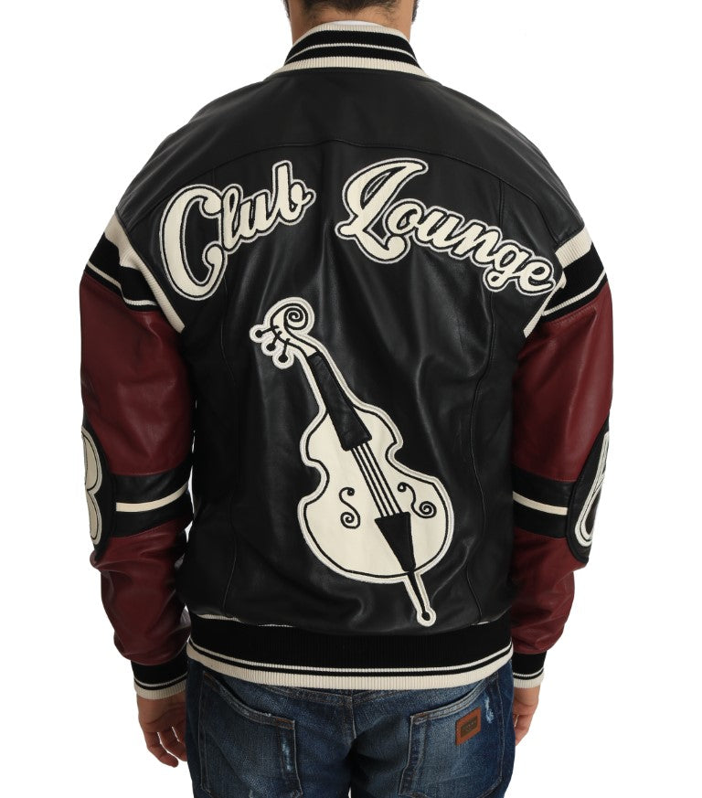 Dolce & Gabbana Leder Club Lounge Schwarz Rot Jacke