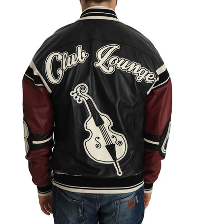 Dolce & Gabbana Leder Club Lounge Schwarz Rot Jacke