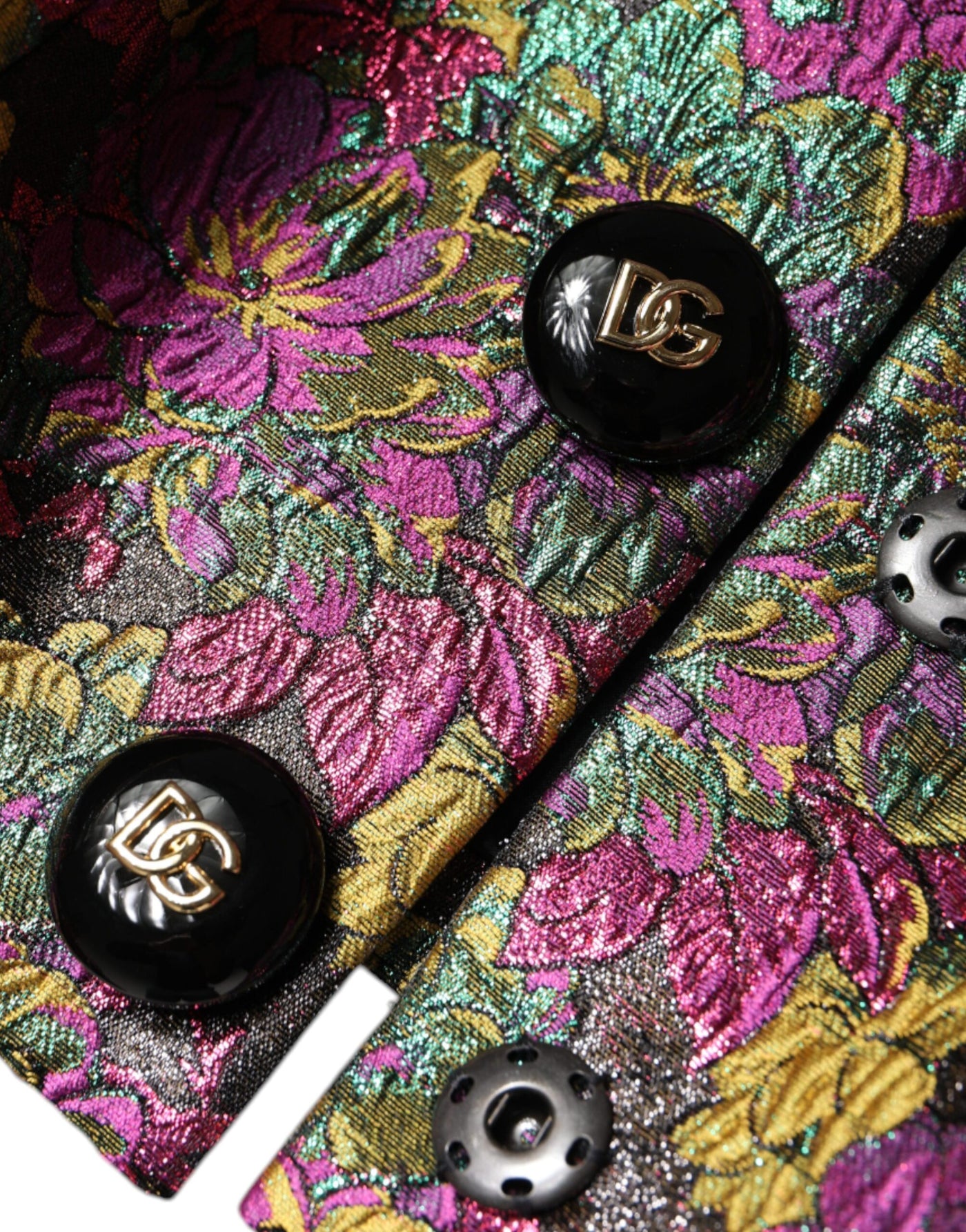 Dolce & Gabbana Gekürzte Jacke aus mehrfarbigem Blumen-Jacquard