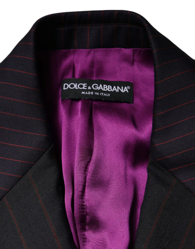 Dolce & Gabbana Multicolor Streifen Wolle Cropped Blazer Mantel Jacke