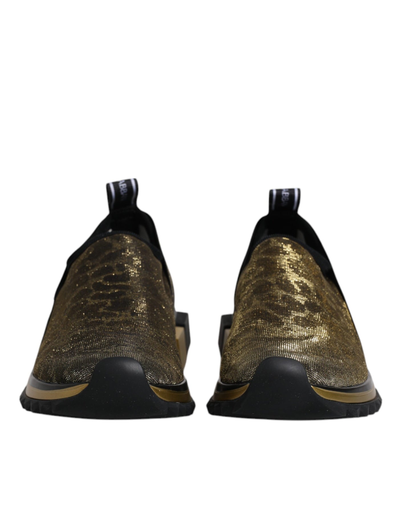 Dolce & Gabbana Gold Glitter Leopard Sorrento Sneakers Schuhe