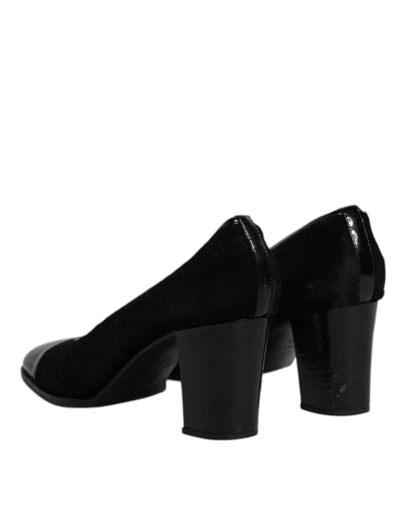 Dolce & Gabbana Schwarz Leder Blockabsatz Pumps Schuhe