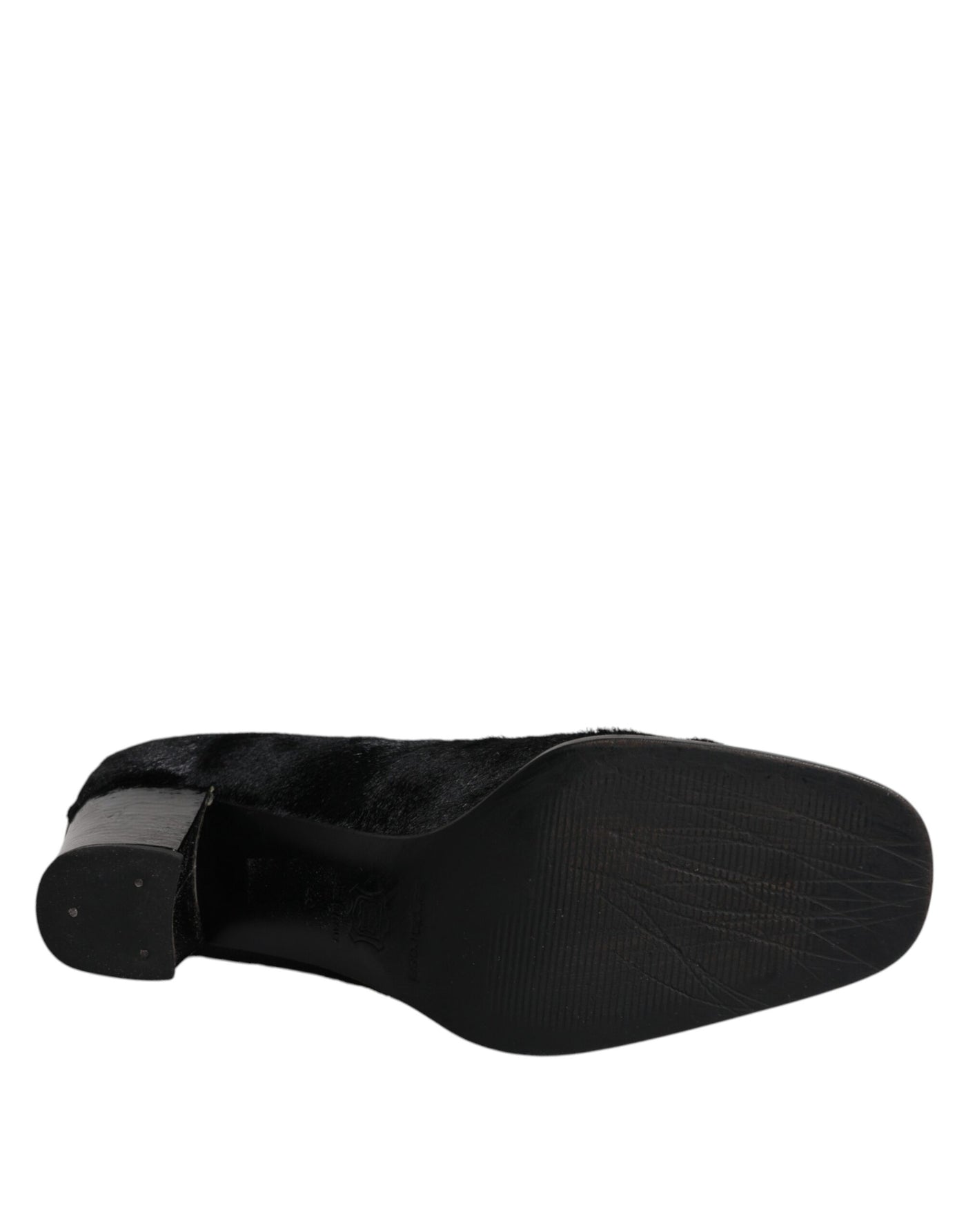 Dolce & Gabbana Schwarz Leder Blockabsatz Pumps Schuhe